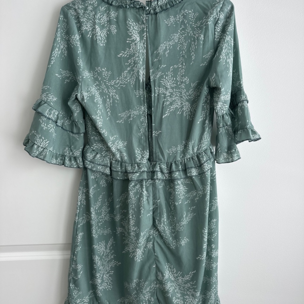 ASOS Sage Green Ruffle Dress - Picture 3 of 4